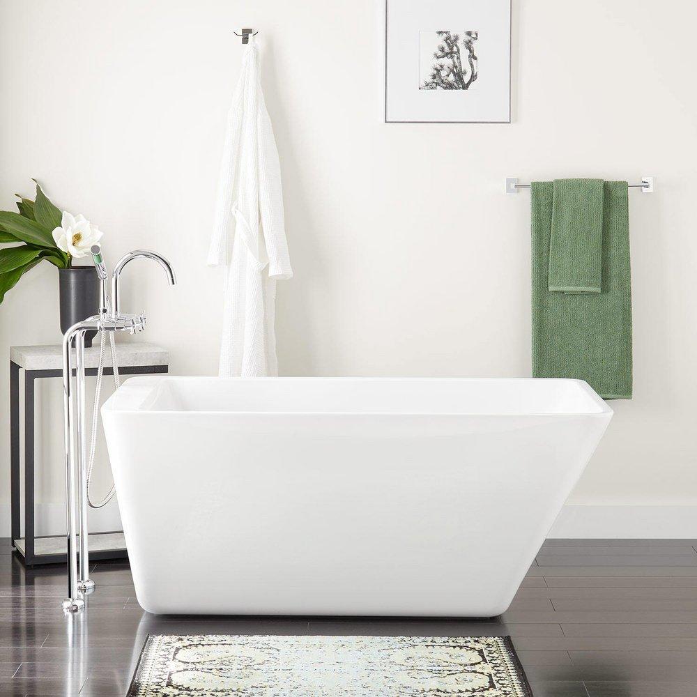 Signature Hardware Jaidyn 55 x 29-1/2 in. Freestanding Bathtub with End Drain in White