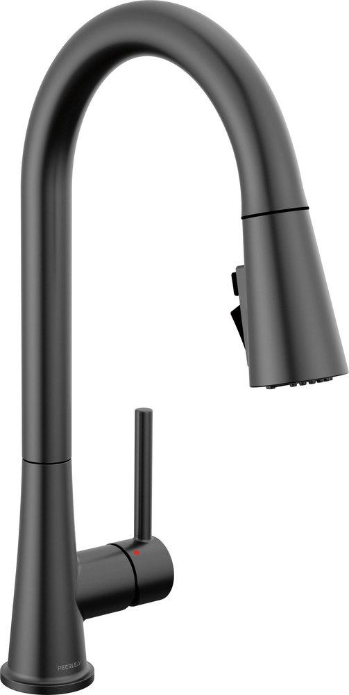 Peerless® Precept™ Single Handle Pull Down Kitchen Faucet in Matte Black