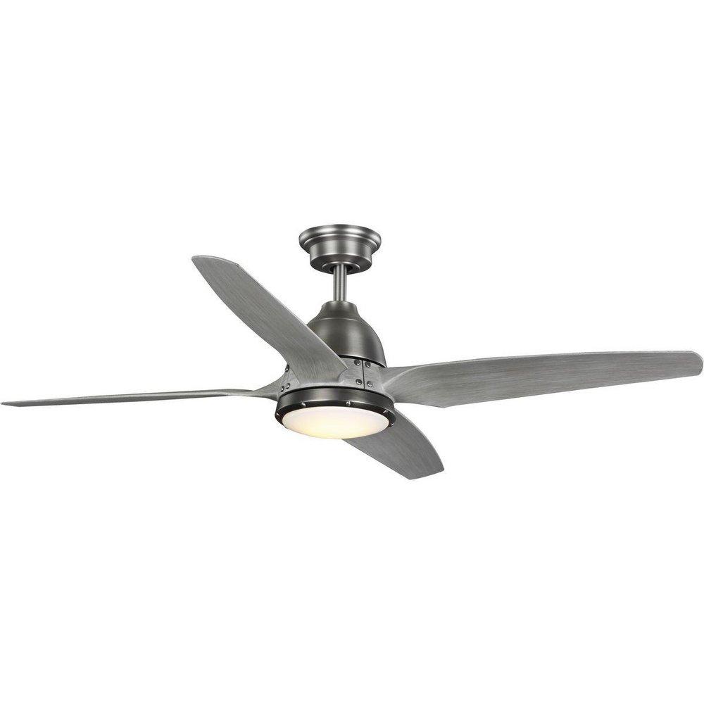 Progress Lighting Alleron 56 in. 4-Blade Indoor/Outdoor Ceiling Fan in Antique Nickel