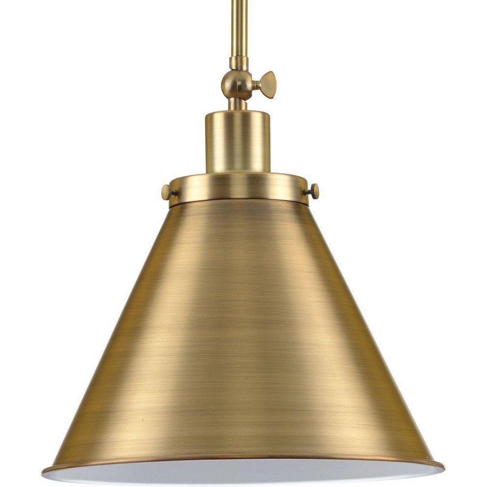 Progress Lighting Hinton 100W 1-Light Medium E-26 Incandescent Pendant Light in Vintage Brass
