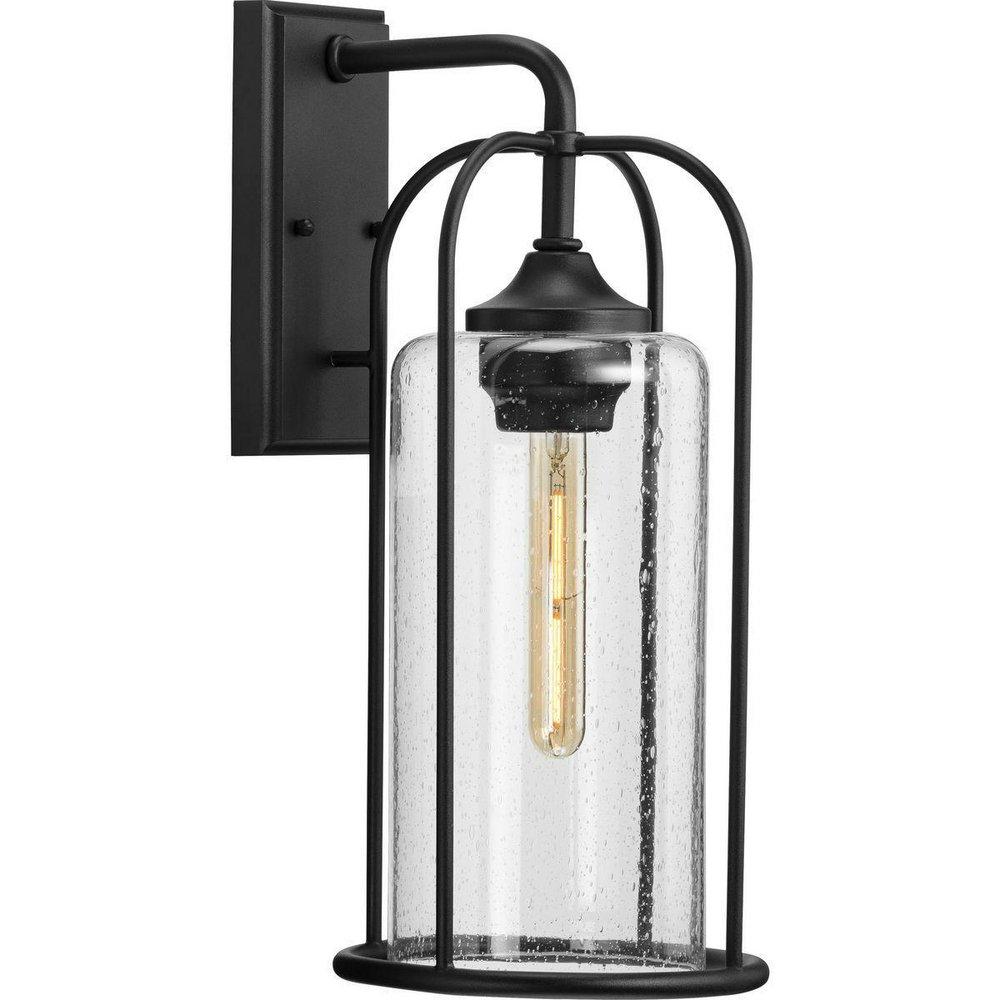 Progress Lighting Watch Hill 60W 1-Light 19-3/8 in. Outdoor Wall Sconce in Textured Black