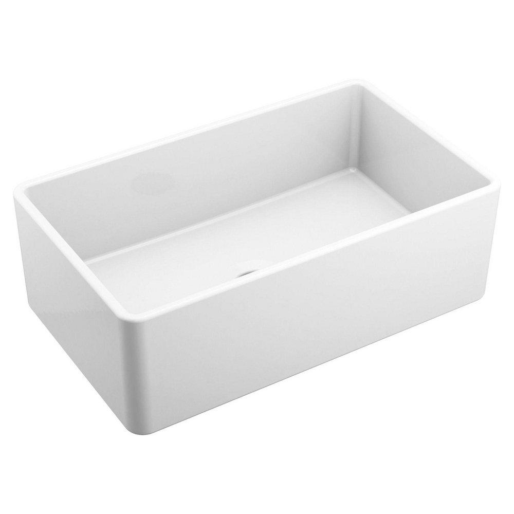 30 in. Undermount Farmhouse Fireclay Single Bowl Kitchen Sink in White