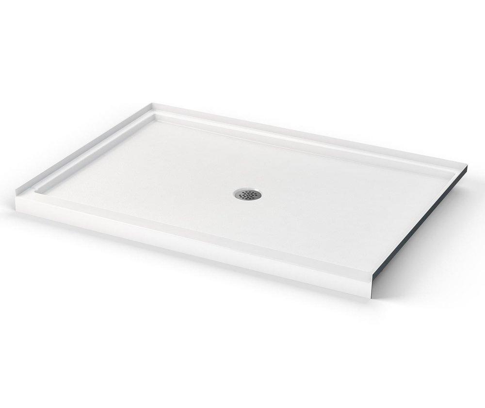 Aquatic Icon 60 x 42 in. Shower Base Center Drain in White