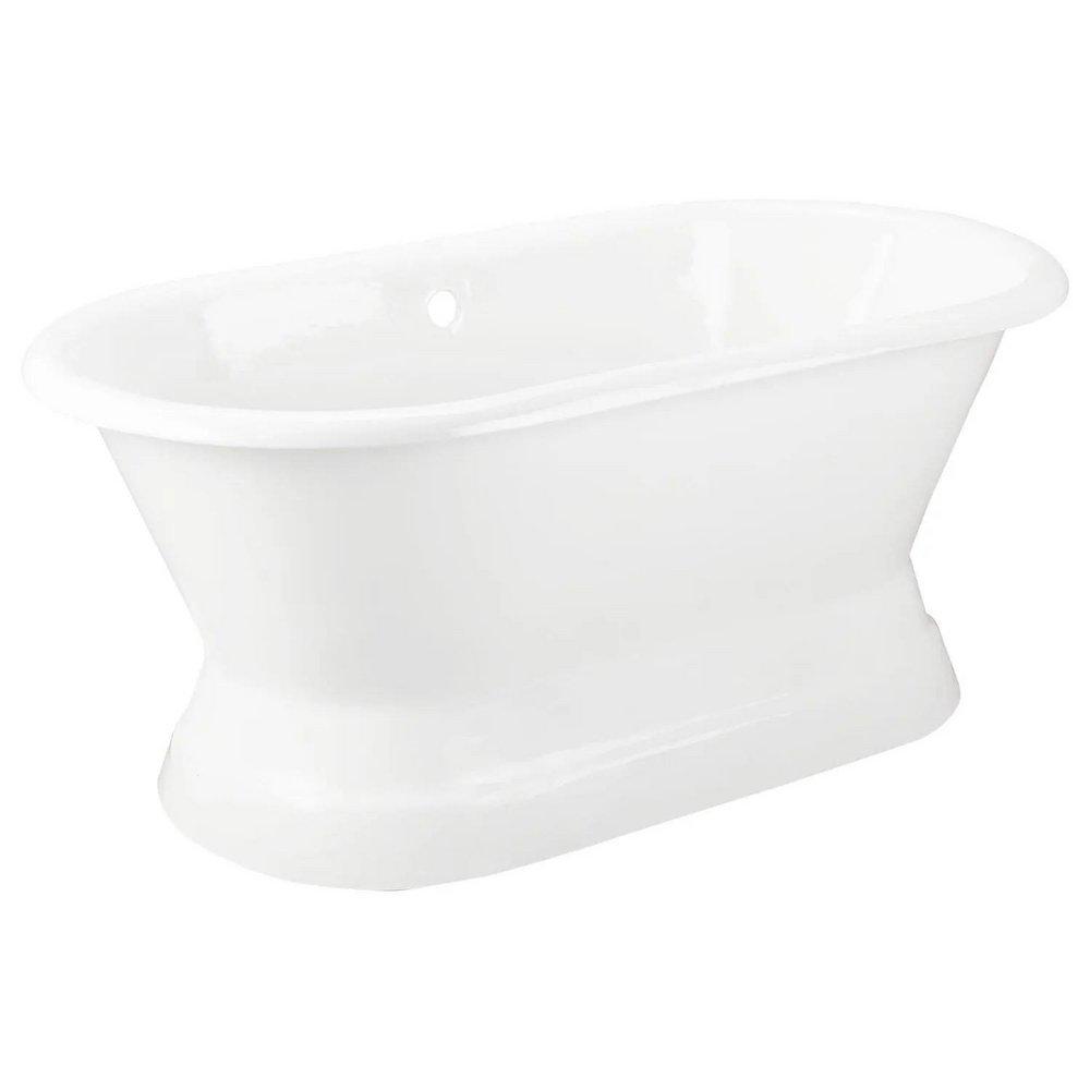 Signature Hardware Henley 60 x 30 in. Freestanding Bathtub with Offset Drain in White