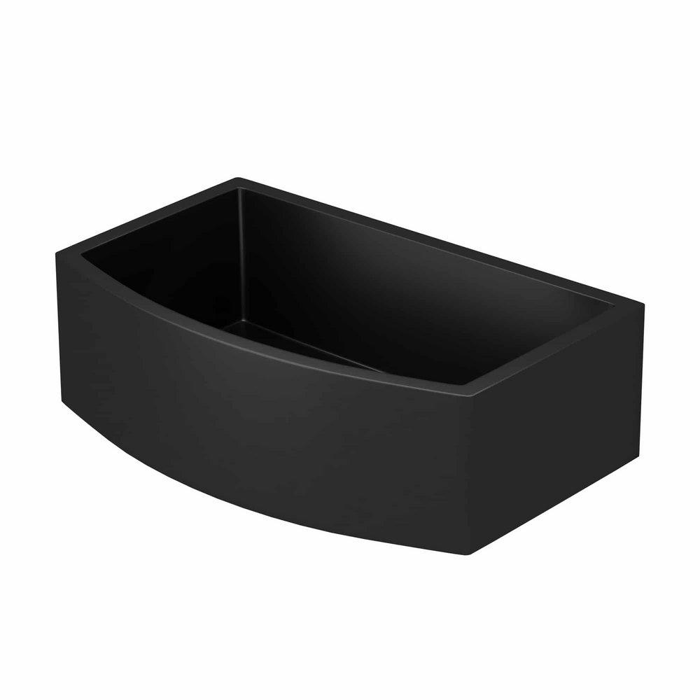 Native Trails NativeStone® 33 in. Undermount Farmhouse Concrete Single Bowl Kitchen Sink in Charcoal