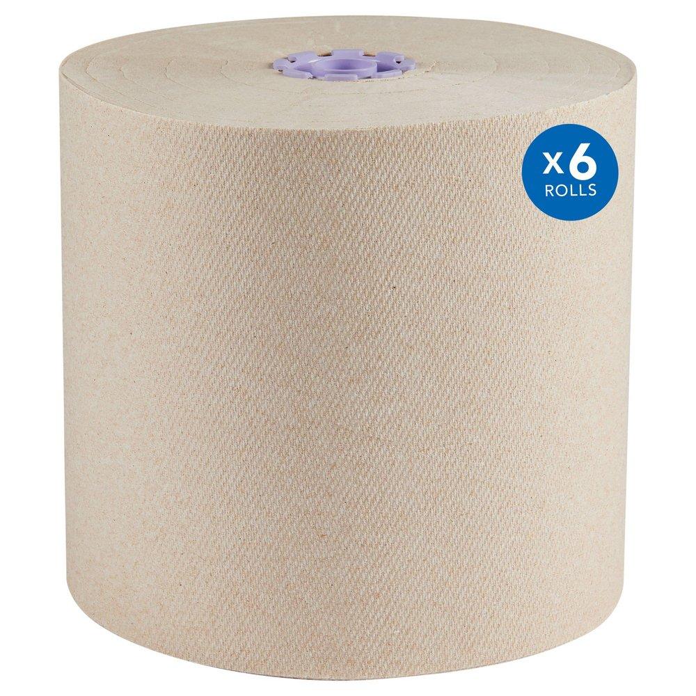 700 ft. Fiber and Paper Roll Towels in Brown (Case of 6)