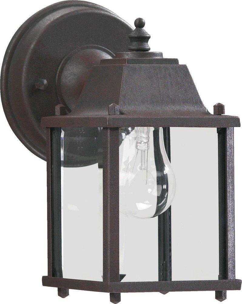 60W 1-Light Medium E-26 Wall Lantern in Rust