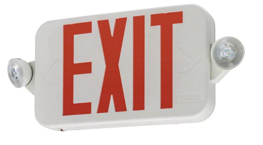 Lithonia Lighting Contractor Select™ Switchable Red/Green LED Exit Sign Combo w/ Round Lamp Heads