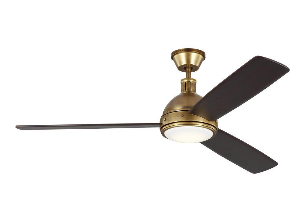 Visual Comfort & Co. Fan Hicks 60 60 in. 3-Blade Indoor Ceiling Fan in Hand Rubbed Antique Brass