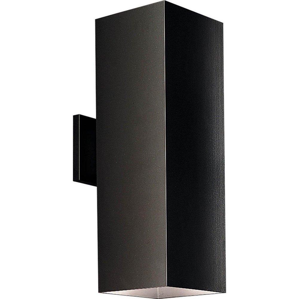 Progress Lighting Square 250 W 2-Light Qpar-38 Outdoor Wall Sconce in Black