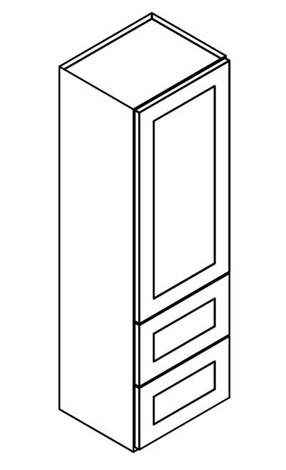 PW-W2D1860 ( Wall 2 Drawers Cabinet 18"Wx12"Dx60"H )