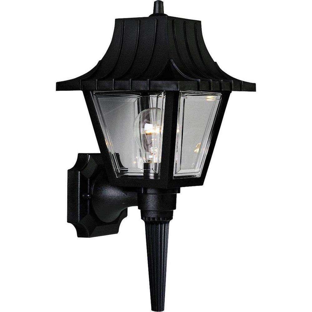 Progress Lighting Mansard 17 x 8 in. 60W 1-Light Outdoor Wall Lantern in Black