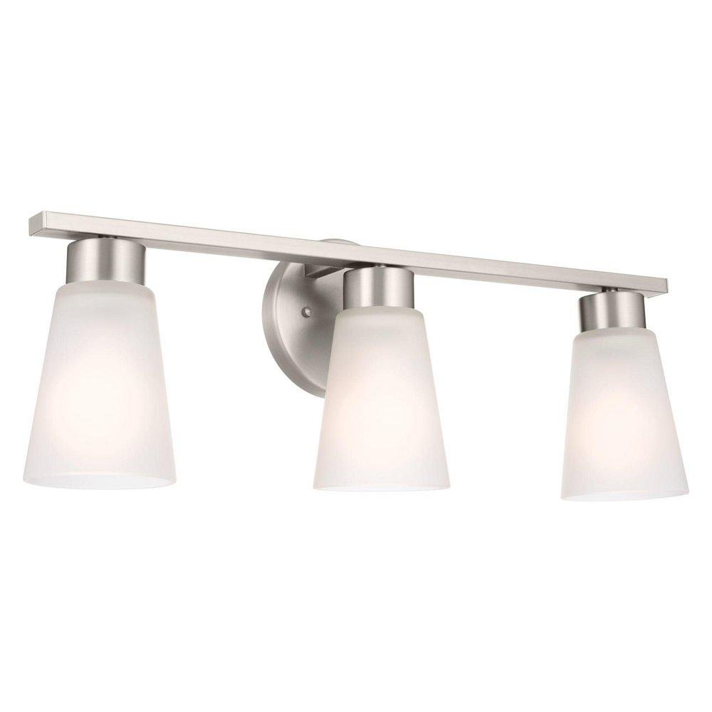 Kichler Lighting Stamos 60W 3-Light Medium E-26 Vanity Fixture in Brushed Nickel