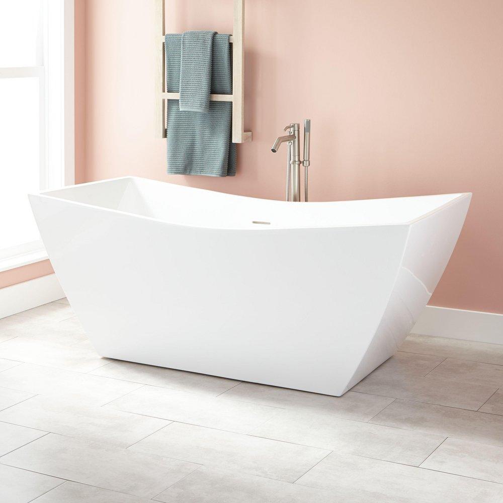 Signature Hardware Renlo 71 x 31-3/4 in. Freestanding Bathtub with Center Drain in White