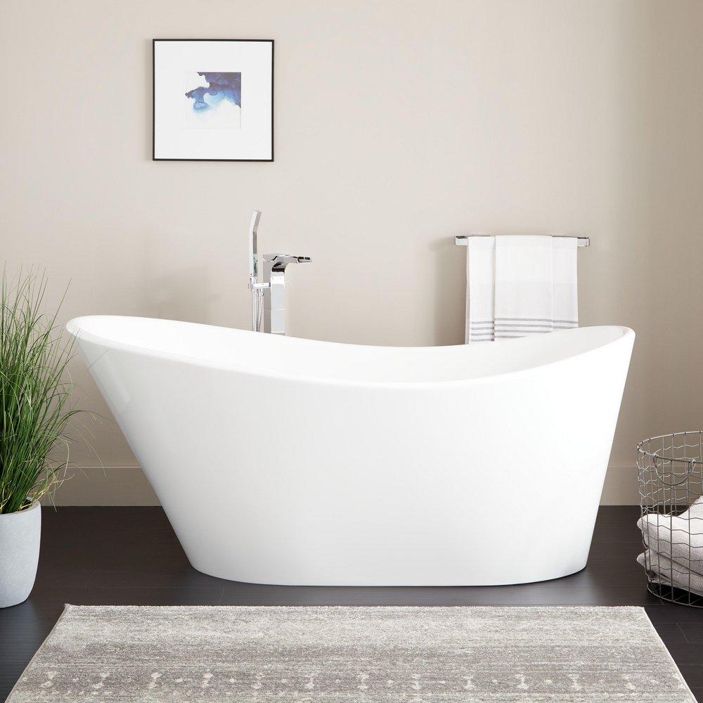 Signature Hardware Saunders 71 x 31-1/4 in. Freestanding Bathtub with Left Drain in White