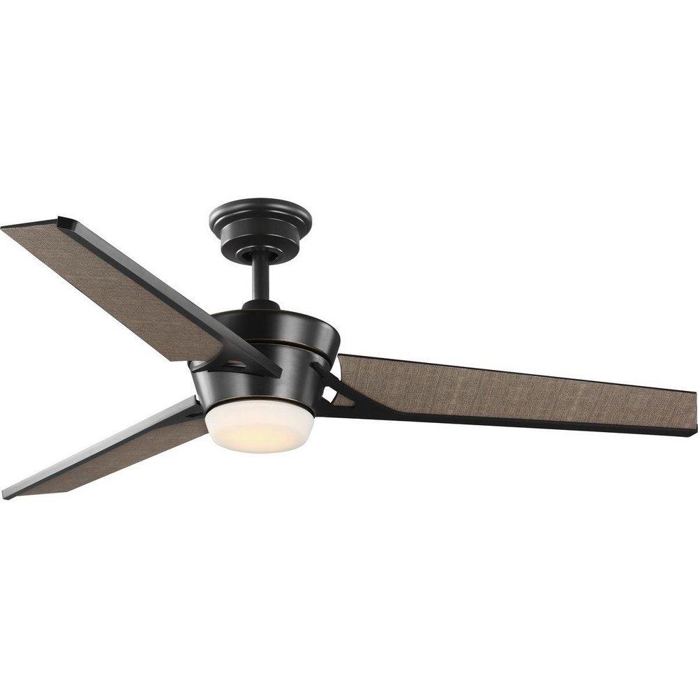 Progress Lighting Kasota 56 in. 3-Blade Indoor/Outdoor LED DC Motor Modern Ceiling Fan in Oil Rubbed Bronze