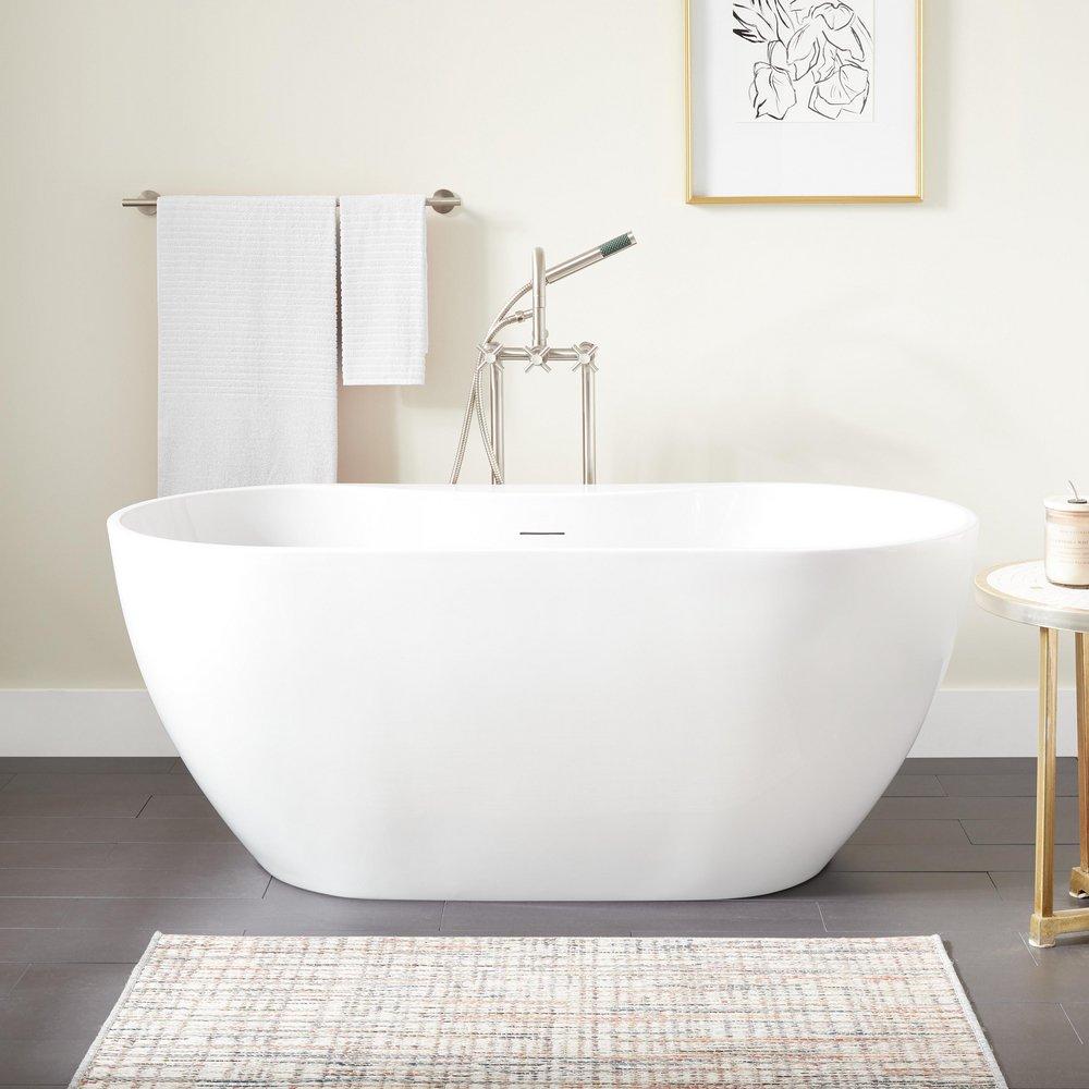 Signature Hardware Hibiscus 67 x 31-1/2 in. Freestanding Bathtub with Center Drain in White