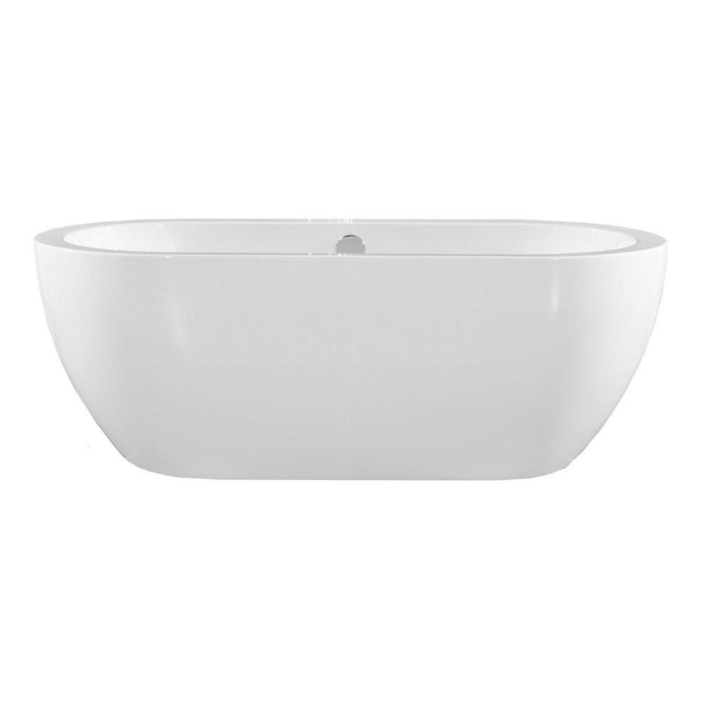 67 x 32 in. Oval Freestanding Soaker Bathtub with Center Drain in White