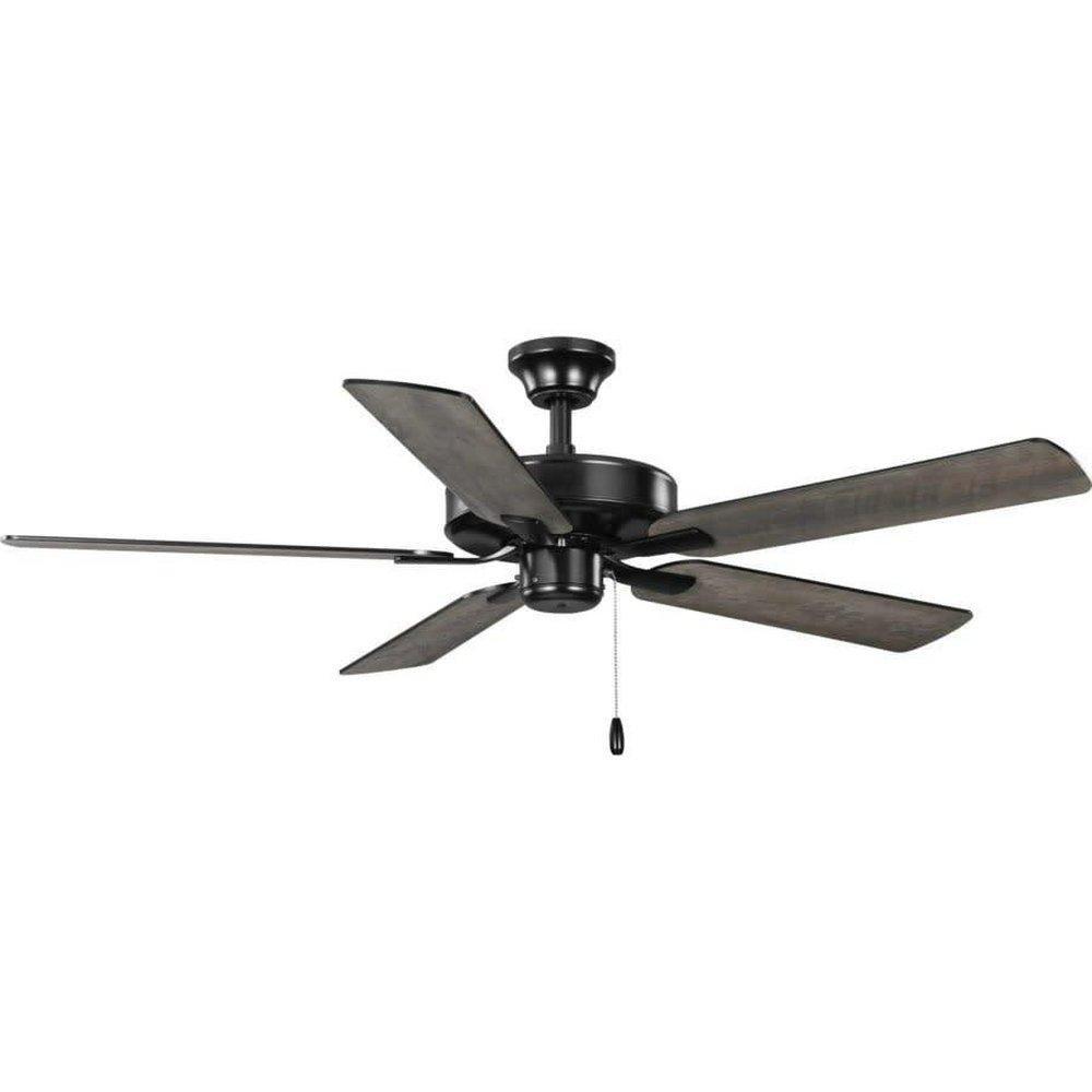 Progress Lighting AirPro Builder 52 in. 5-Blade Indoor AC Motor Transitional Ceiling Fan in Matte Black