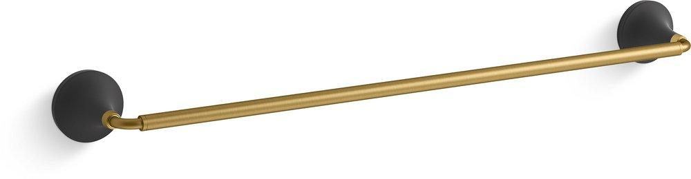 KOHLER Tone™ 24 in. Towel Bar in Matte Black/Moderne Brass