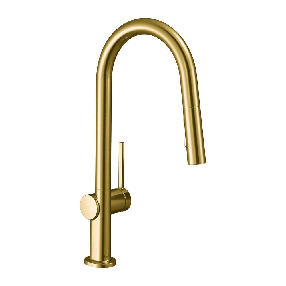 Hansgrohe Talis N Single Handle Pull Down Kitchen Faucet in Brushed Gold Optic
