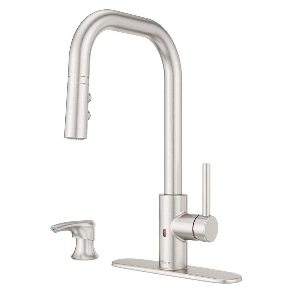 Pfister Zanna™ Single Handle Touchless Kitchen Faucet with Soap Dispenser in Spot Defense Stainless Steel