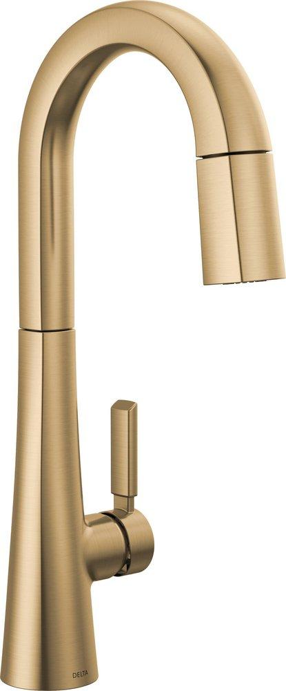 Delta Faucet Monrovia™ Single Handle Pull Down Bar Faucet in Champagne Bronze