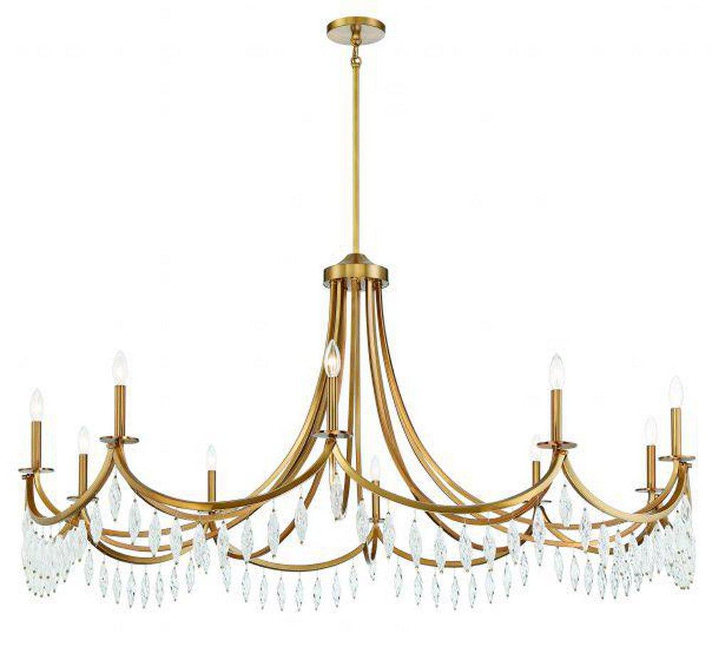 Savoy House Kameron 60W 10-Light 1-Tier Incandescent Chandelier in Warm Brass