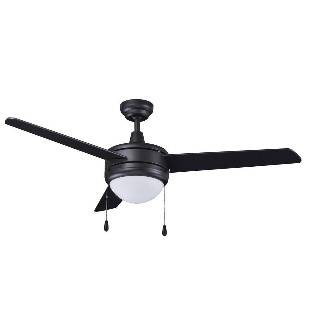 RP Lighting Contempo 50 in. 3-Blade Indoor Ceiling Fan in Matte Black