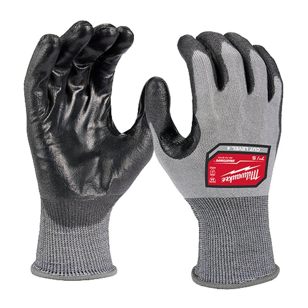 Size XL Dipped Nitrile and Polyurethane Plastic Gloves in Grey