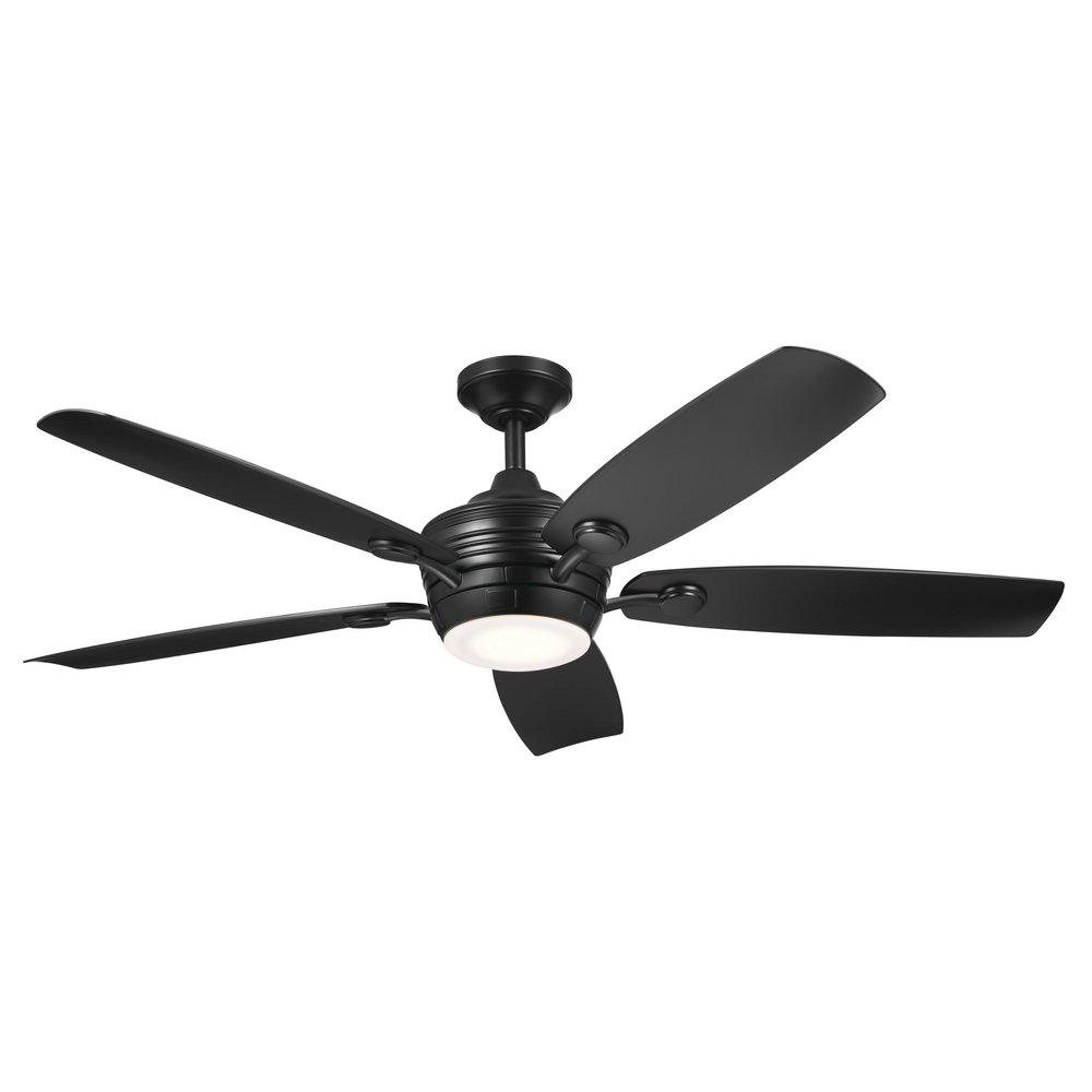 Kichler Lighting Tranquil 56 in. 5-Blade Indoor or Outdoor Ceiling Fan in Satin Black