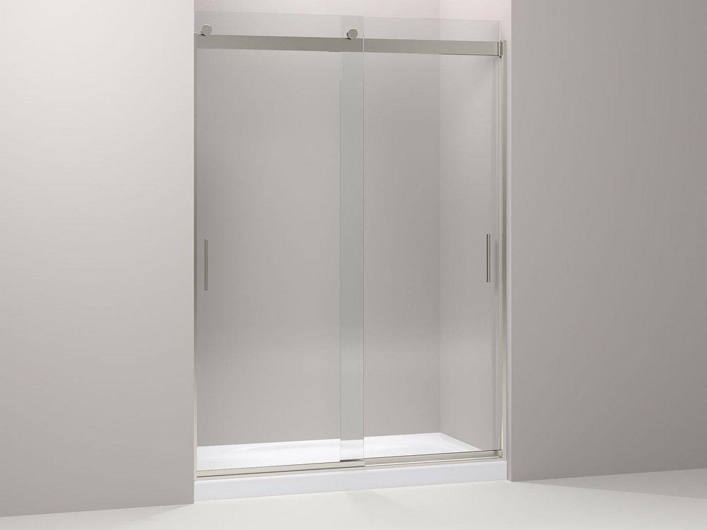 KOHLER Levity® 78-1/4 x 59-5/8 in. Frameless Sliding Shower Door in Brushed Nickel
