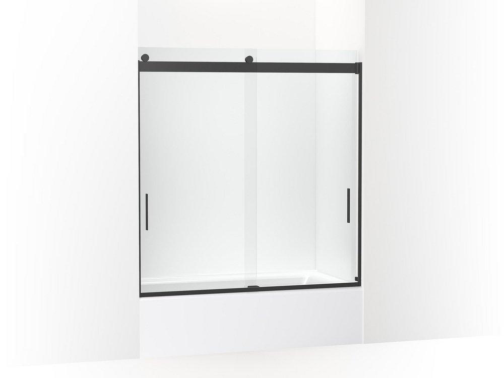KOHLER Levity® 61-9/16 x 59-5/8 in. Frameless Sliding Shower Door in Matte Black