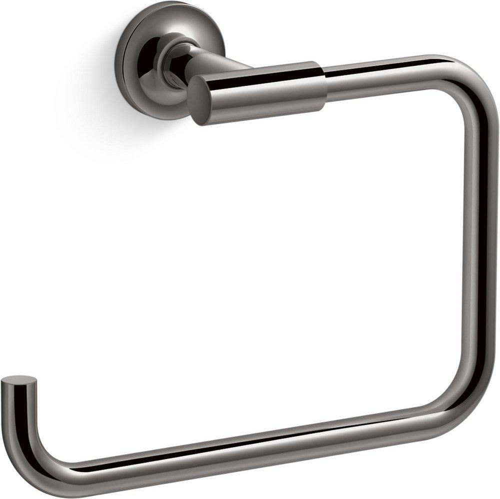 KOHLER Purist® Rectangular Open Towel Ring in Vibrant® Titanium
