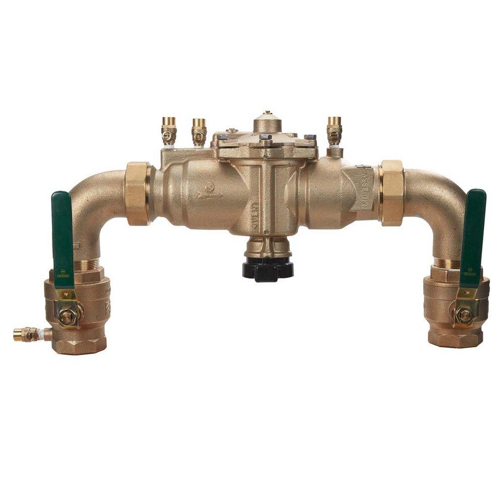 Watts Series U009 2 in Bronze Union Reduced Pressure Zone Assembly with Flood Sensor and Quarter-Turn Ball Valves
