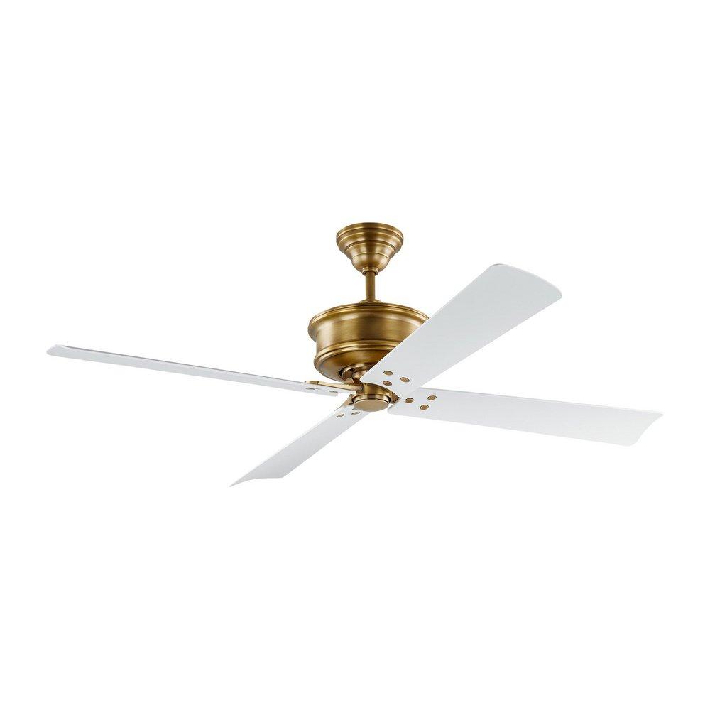Visual Comfort & Co. Fan Subway 56 56 in. 4-Blade Indoor Ceiling Fan in Hand Rubbed Antique Brass