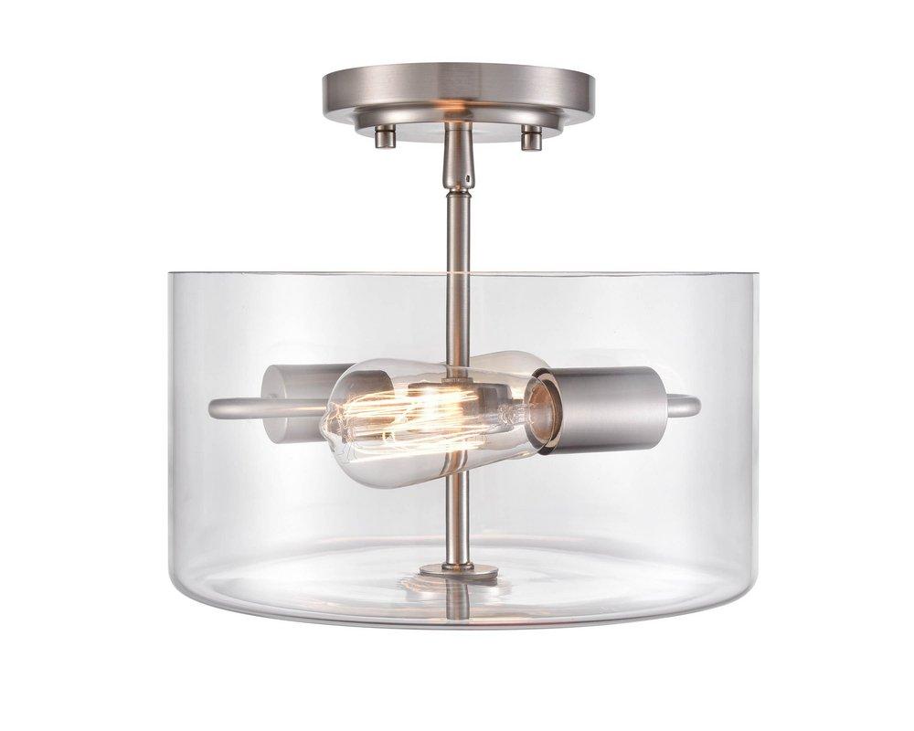 Millennium Lighting Verlana 2-Light Semi-Flush Mount Ceiling Light in Brushed Nickel