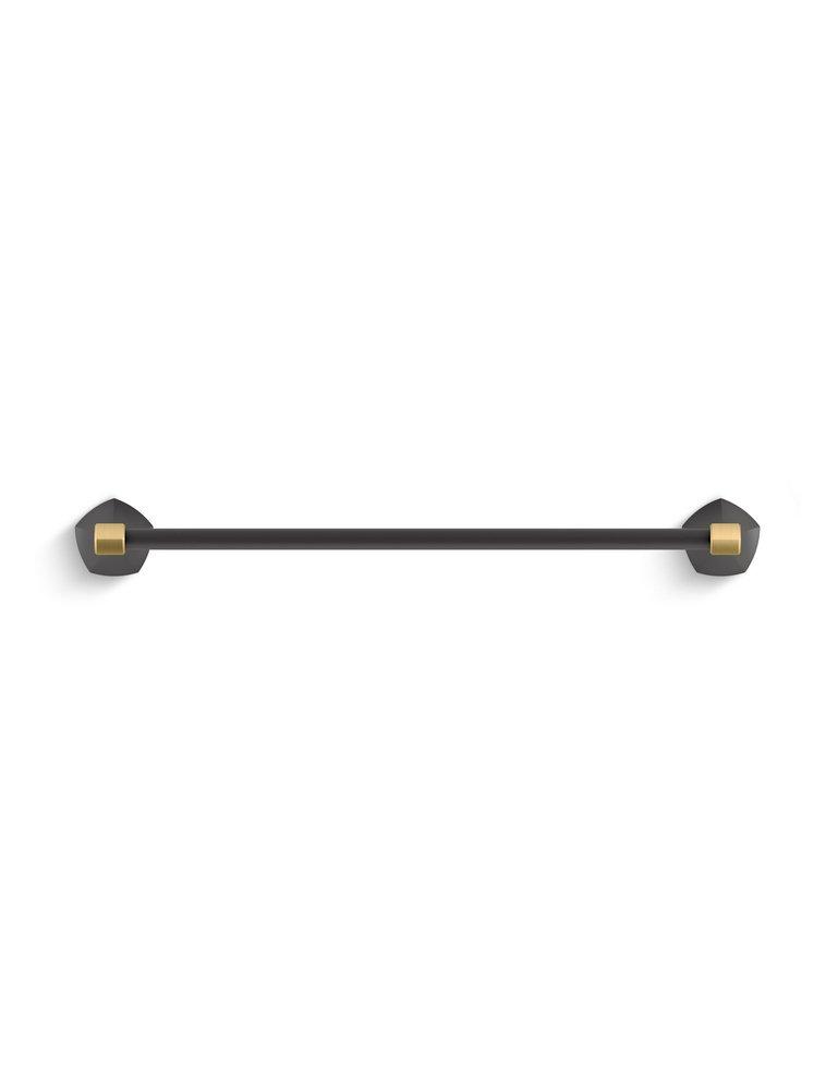 KOHLER Occasion® 18 in. Towel Bar in Matte Black with Moderne Brass