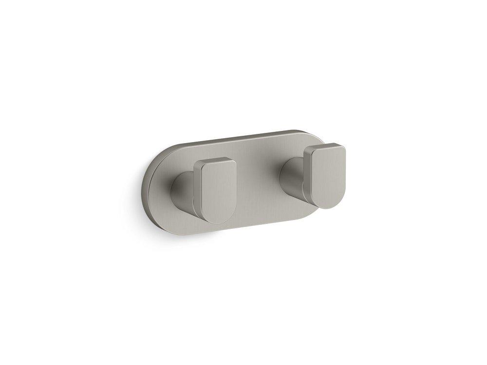 KOHLER Composed® 2-Hook Robe Hook in Vibrant® Brushed Nickel