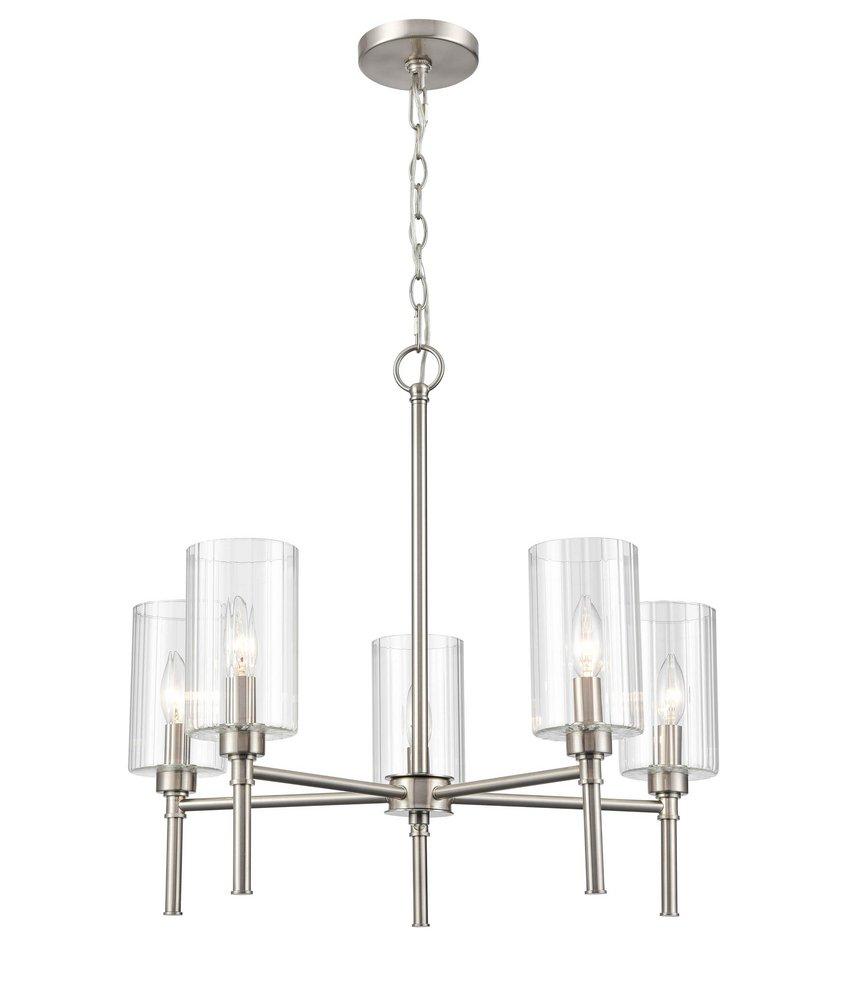 Millennium Lighting Chastine 5-Light Chandelier Ceiling Light in Brushed Nickel