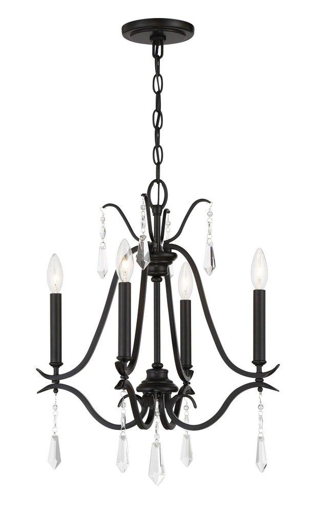 Minka Lavery Laurel Estate 4-Light Chandelier Light Fixture in Coal