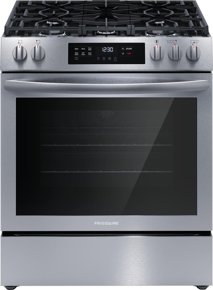 36-3/8 x 30 x 26 in. 18000 BTU 5.1 cu. ft. 5-Burner Sealed Gas Freestanding Range in Stainless Steel
