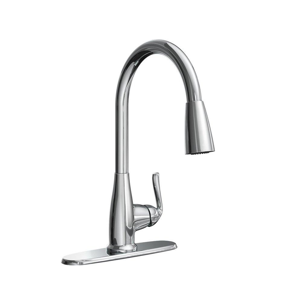 PROFLO® Faywood Single Handle Pull Down Kitchen Faucet in Polished Chrome