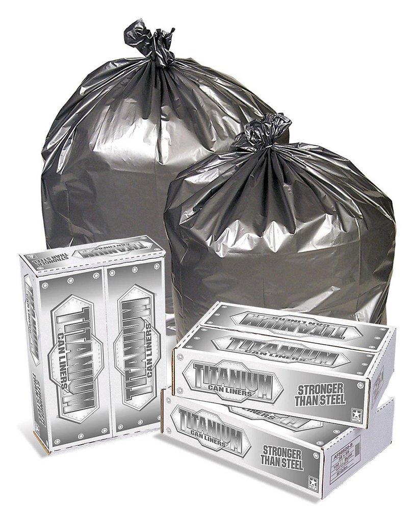 Pitt Plastics Titanium 33 x 40 in. x 1.5 mil 33 gal LLDPE Liner in Silver (Case of 100)