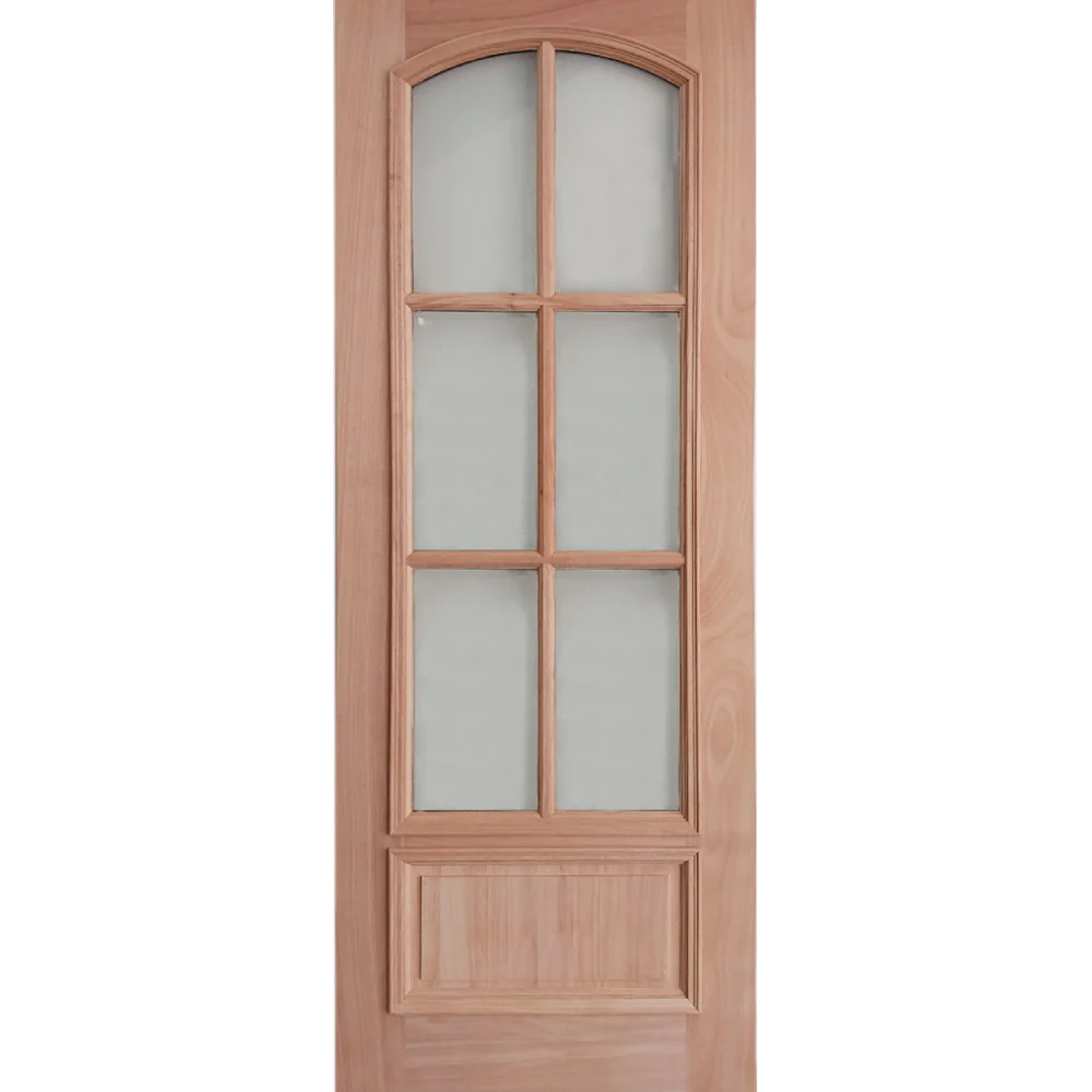 36x96 in. Exterior Mahogany Door Slab | Arched 6 Lite