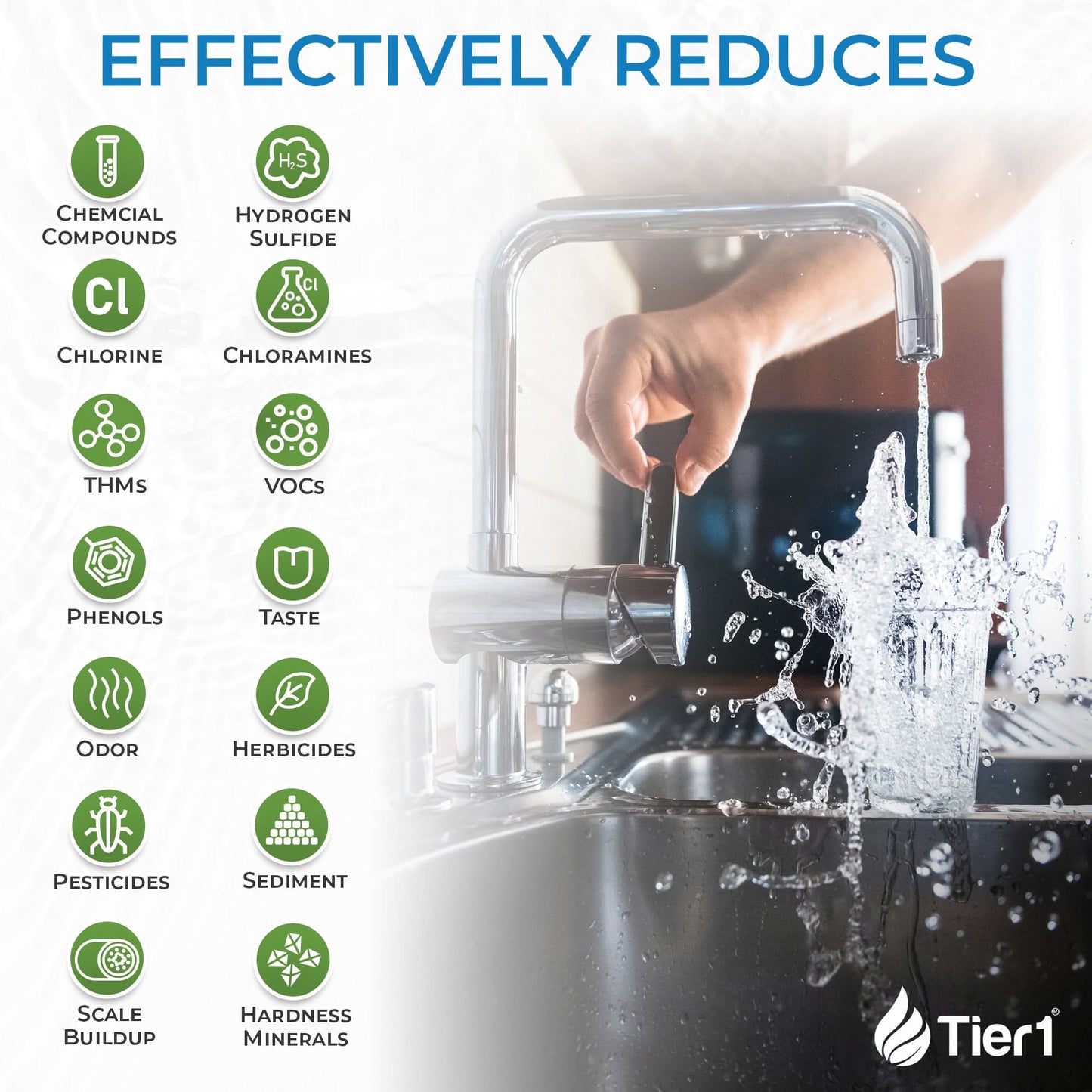 Tier1 32,000 Grain Water Softener & Chloramine Reduction Bundle - Water Softener System plus 600,000 Gallons of Enhanced Performance for Clean, Fresh Water