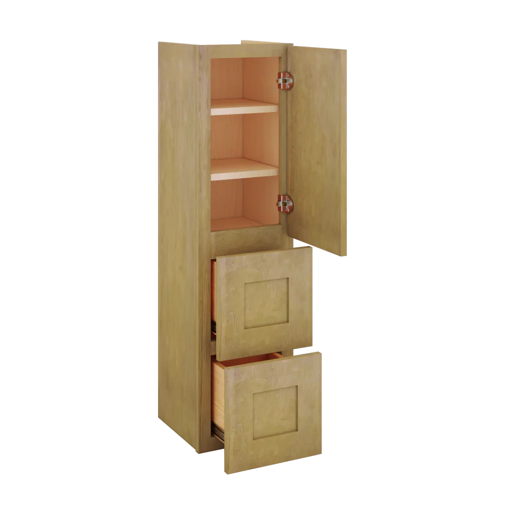 Modernform Cabinet Natural Shaker 12" W X 45" H X 12" D Vanity Countertop Linen Cabinet