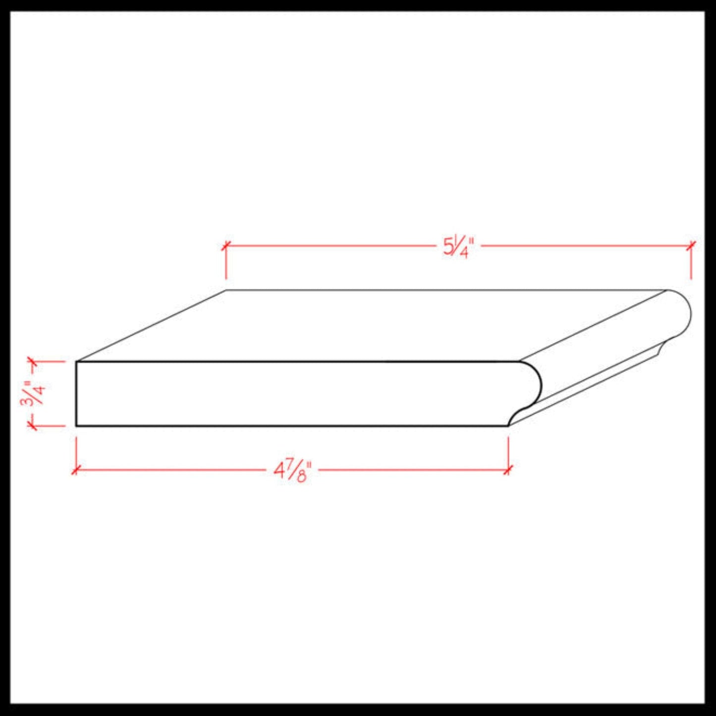 EWWS13 Colonial Windowsill 5-1/4" wide x 3/4" Stool. Unfinished
