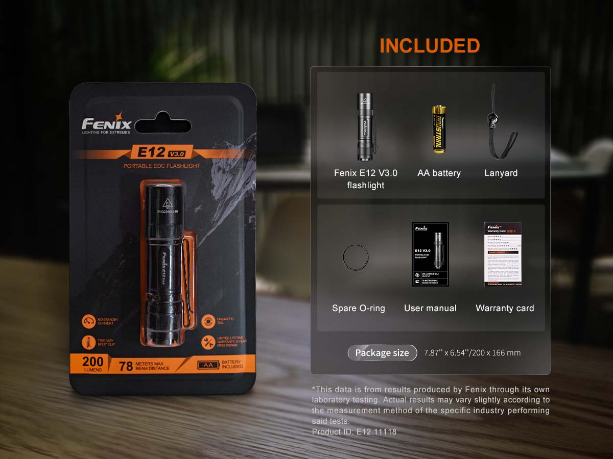 Fenix E12 V3.0 AA-Powered EDC Flashlight