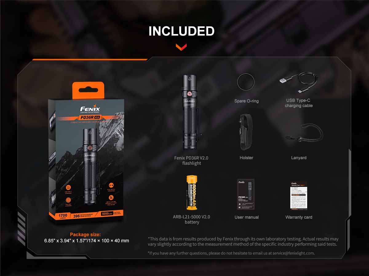 Fenix PD36R V2.0 Rechargeable Flashlight